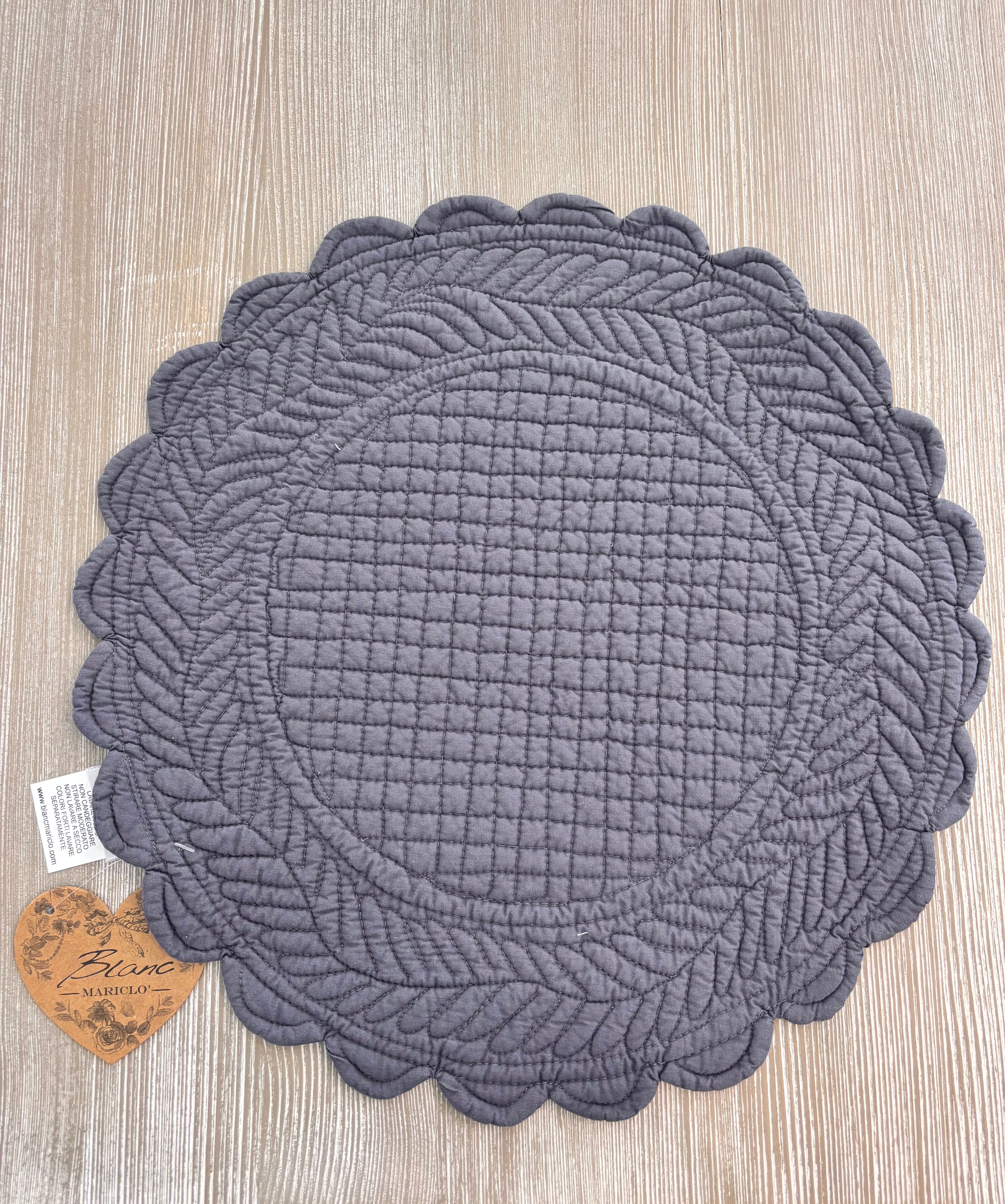 Tovaglietta rotonda in cotone - Blanc Mariclo