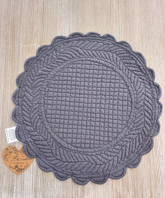 Tovaglietta rotonda in cotone - Blanc Mariclo