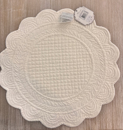 Tovaglietta in cotone bianca rotonda - Blanc Mariclo