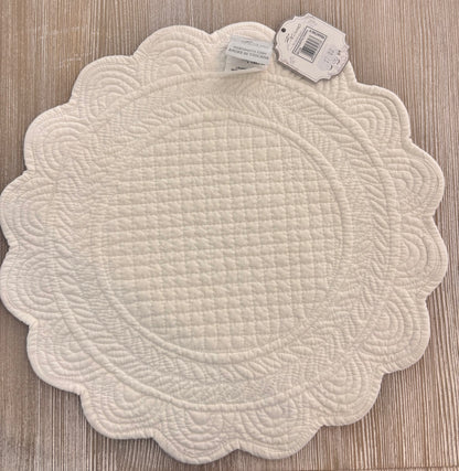 Tovaglietta in cotone bianca rotonda - Blanc Mariclo