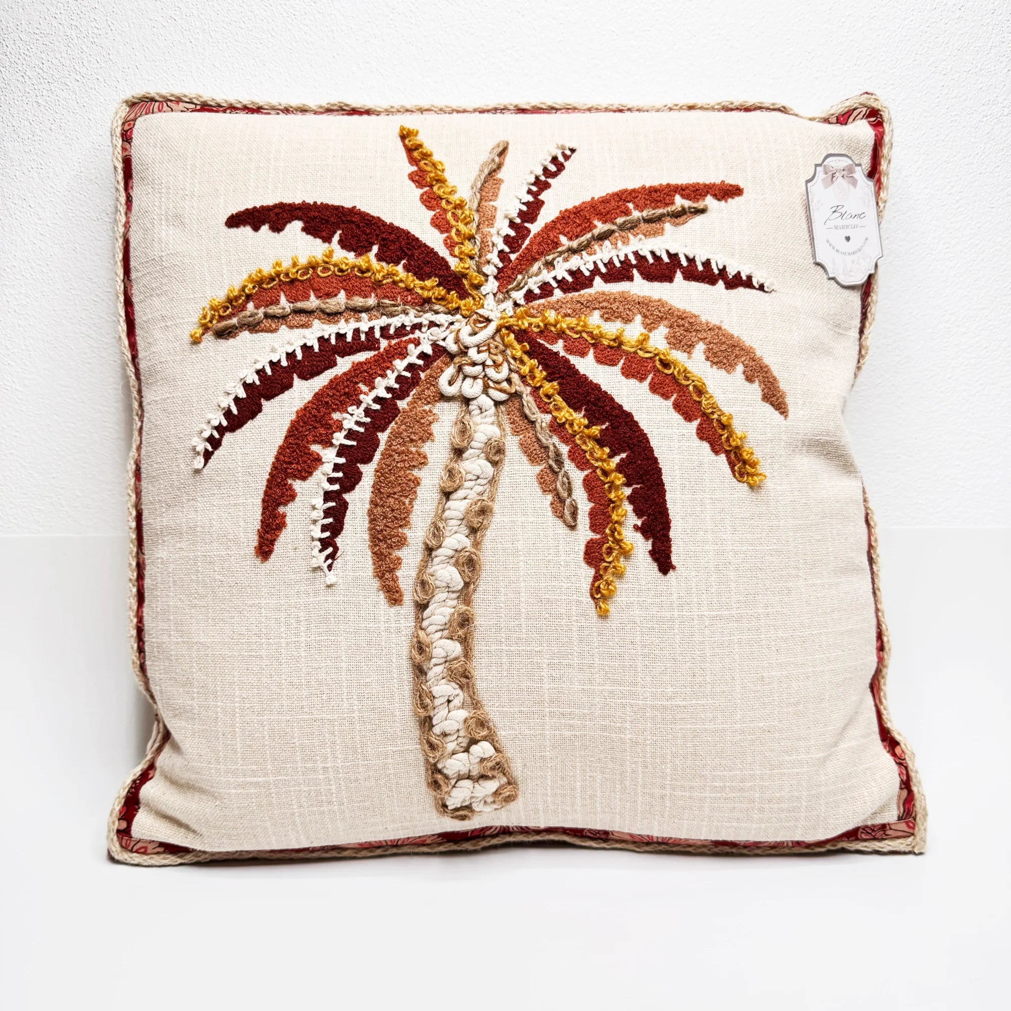 Cuscino Ricamato in Cotone 45x45 cm – Blanc Mariclò - Martina Ferrari Concept Store