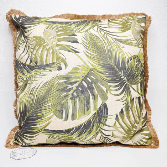 Cuscino Stampato con Frange 45x45 cm – Blanc Mariclò - Martina Ferrari Concept Store