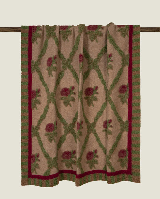 COPERTA LANA COTTA - FRATI HOME - OLDY STYLE BORDEUAX