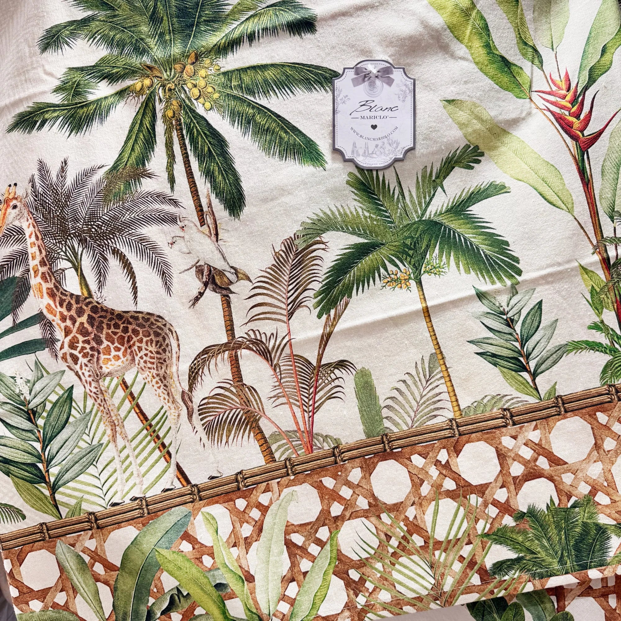 Tovaglia Palmeraie 150x215 cm – Stampa Tropicale in Cotone - Martina Ferrari Concept Store