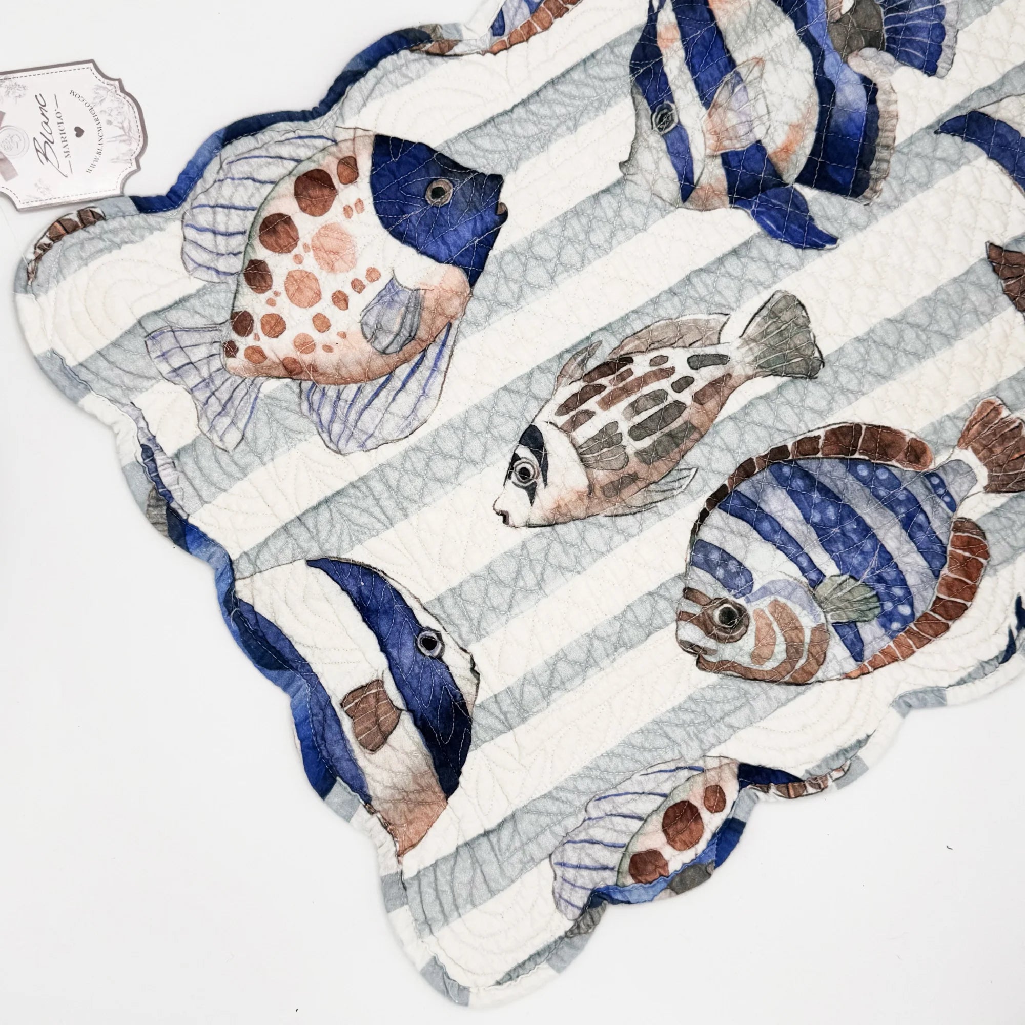 Tovaglietta Americana boutis Les Poissons Blanc Mariclò 35x50 cm - Martina Ferrari Concept Store